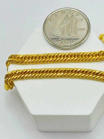 18K Gold Triple Lock Bracelet 3.5mm width