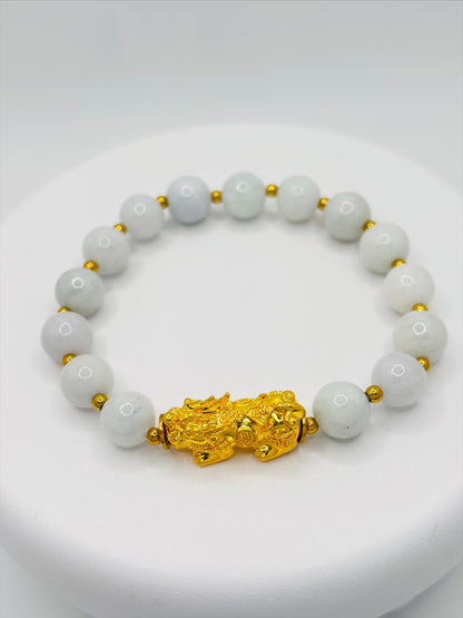 18K Gold Lucky Piyao/ Pi Xiu Jade Bracelet( Hollow Empty Inside) XXL PIYAO