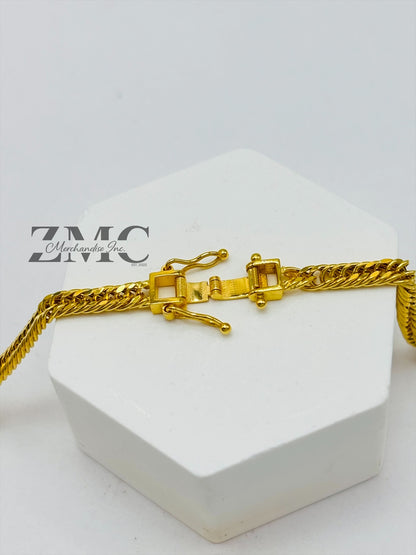18K Gold Triple Lock Chain