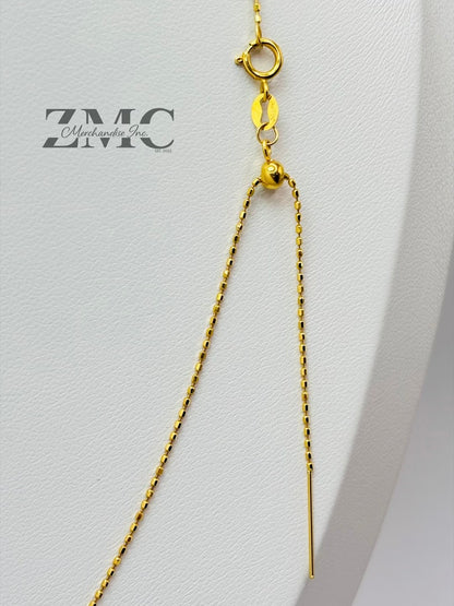 18K Gold Beaded Slider Adjustable Chain