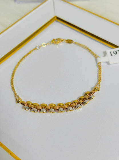 18K Gold Rose and White Gold Combination Bracelet