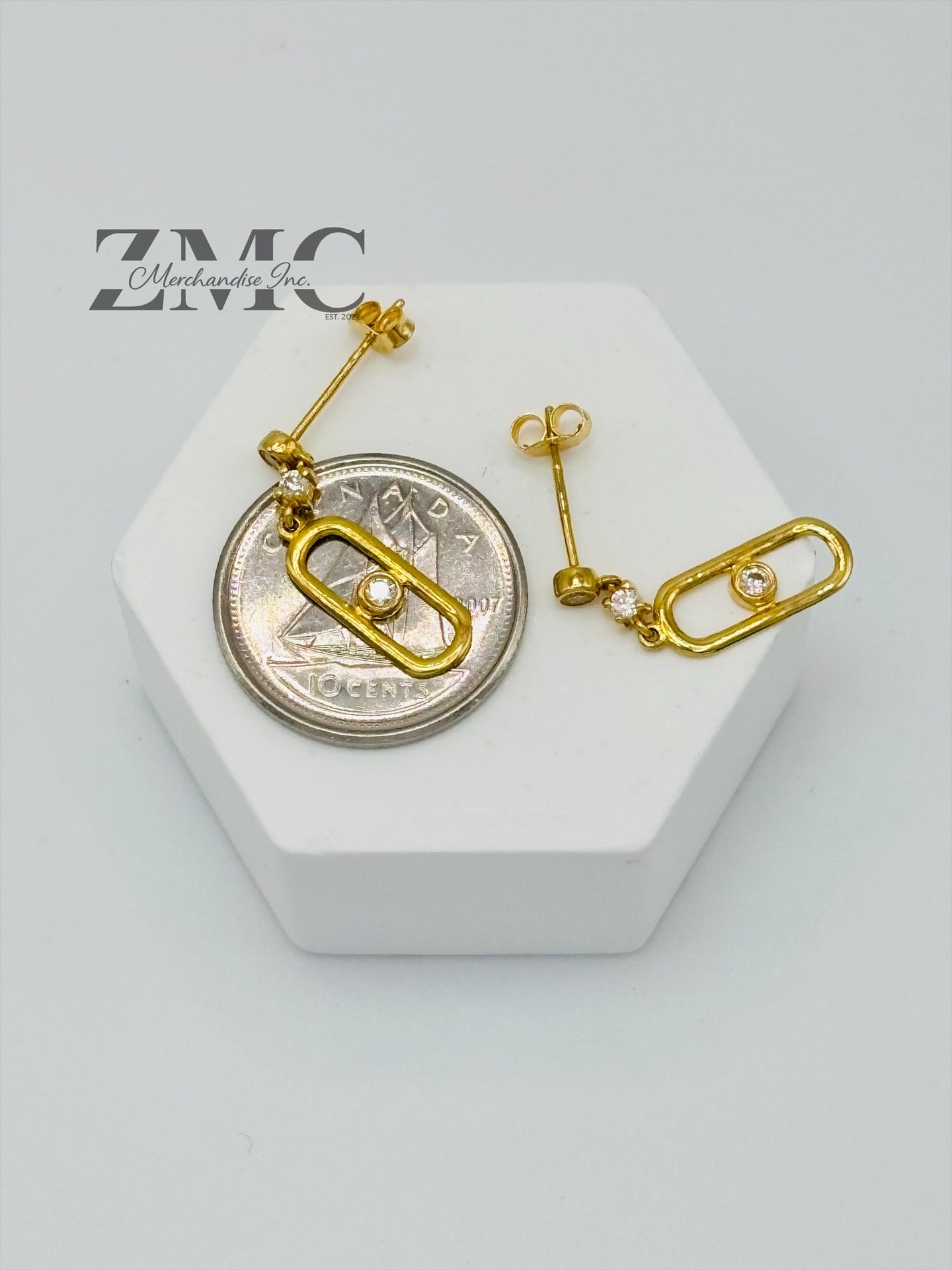 18K Gold Dangling Earrings