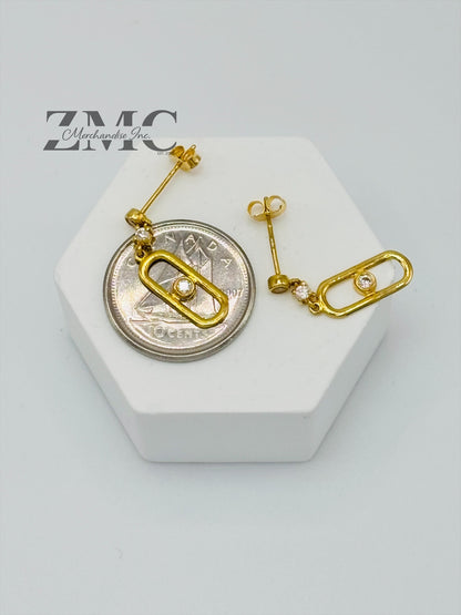 18K Gold Dangling Earrings