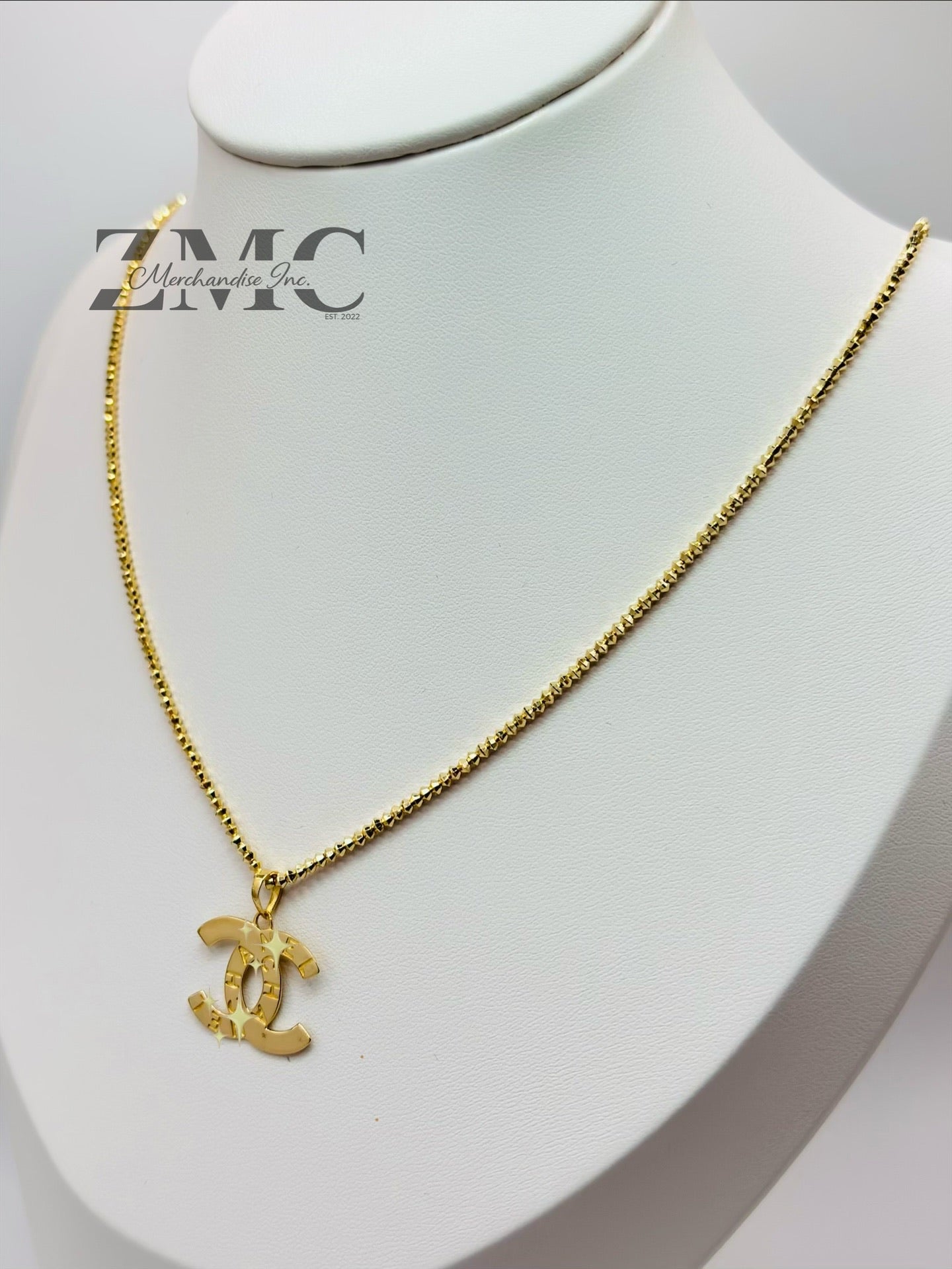 18K Gold Mirror C Necklace