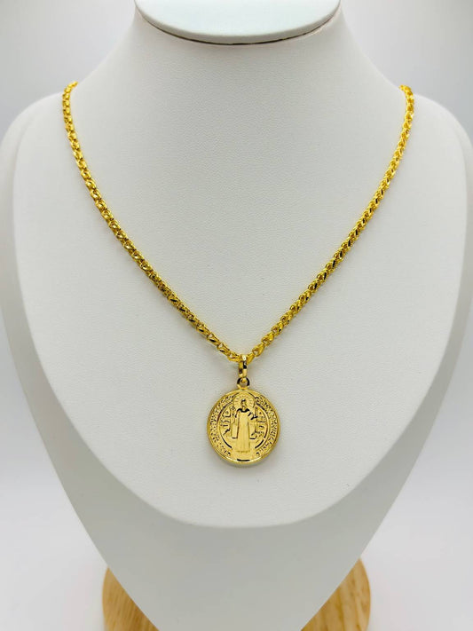 18K Gold St. Benedict Necklace