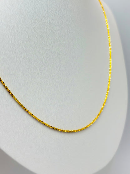 18K Gold Diamond Cut Chain Adjustable