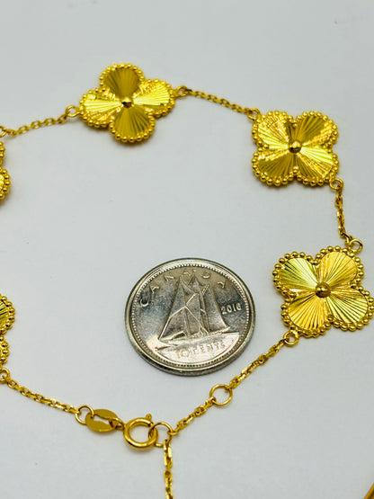 18K Gold Clover Bracelet