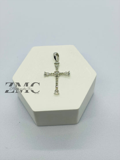 K18 Japan White Gold Cross Pendant 0.15 carat Natural Diamond