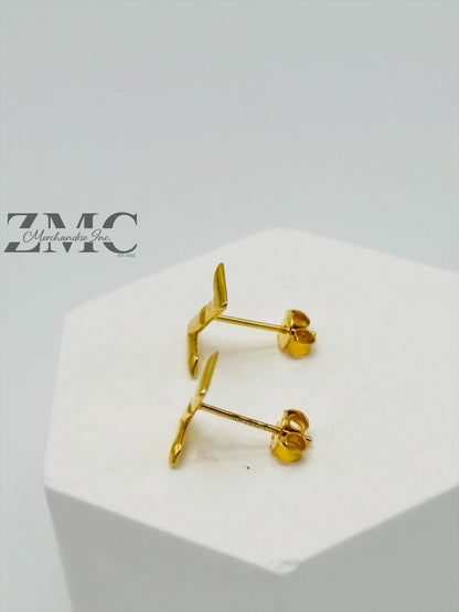 18K Gold Z Earrings