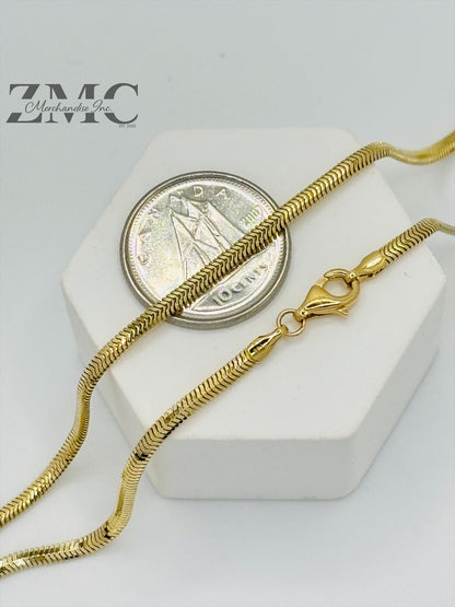 18K Gold Two-tone LOVE Herringbone Necklace
