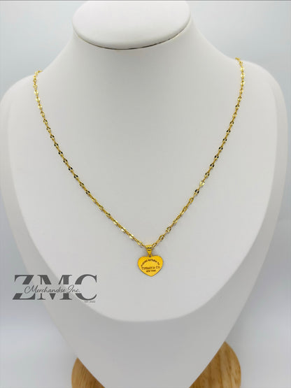 18K Gold Heart Dancing Necklace