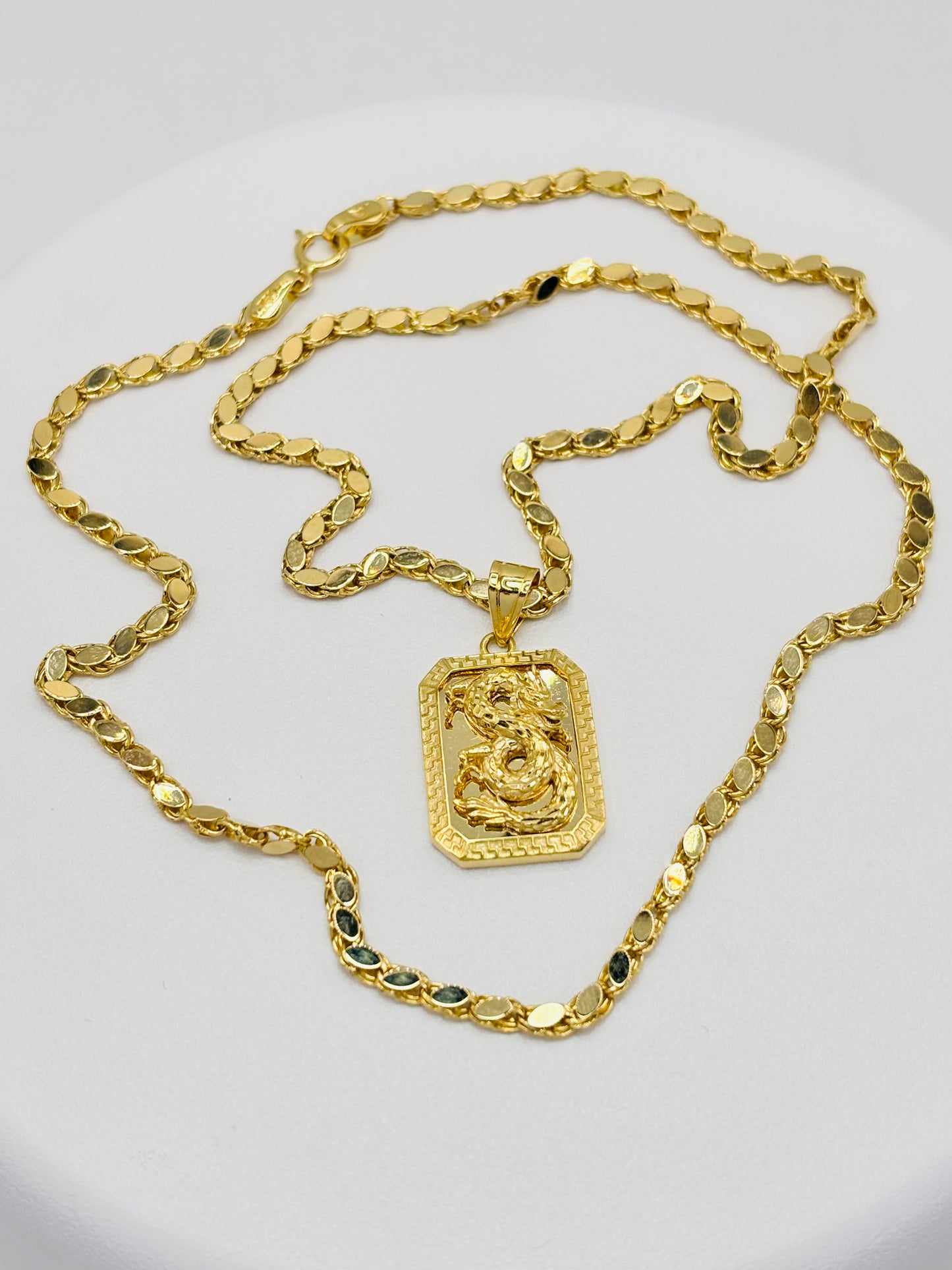 18K Gold Dragon Necklace
