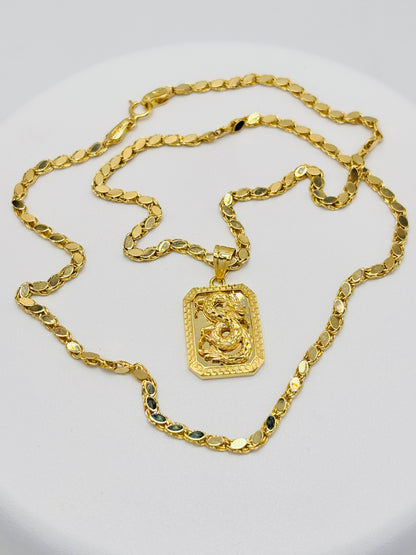 18K Gold Dragon Necklace
