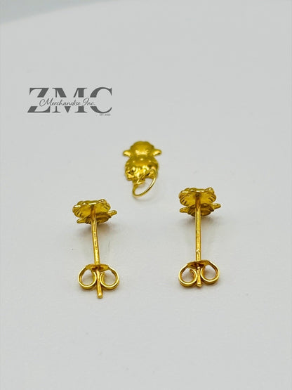 18K Gold HK Kids Earrings and Pendant Set