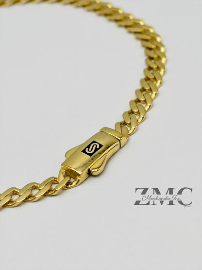 18K Gold M Plain Bracelet