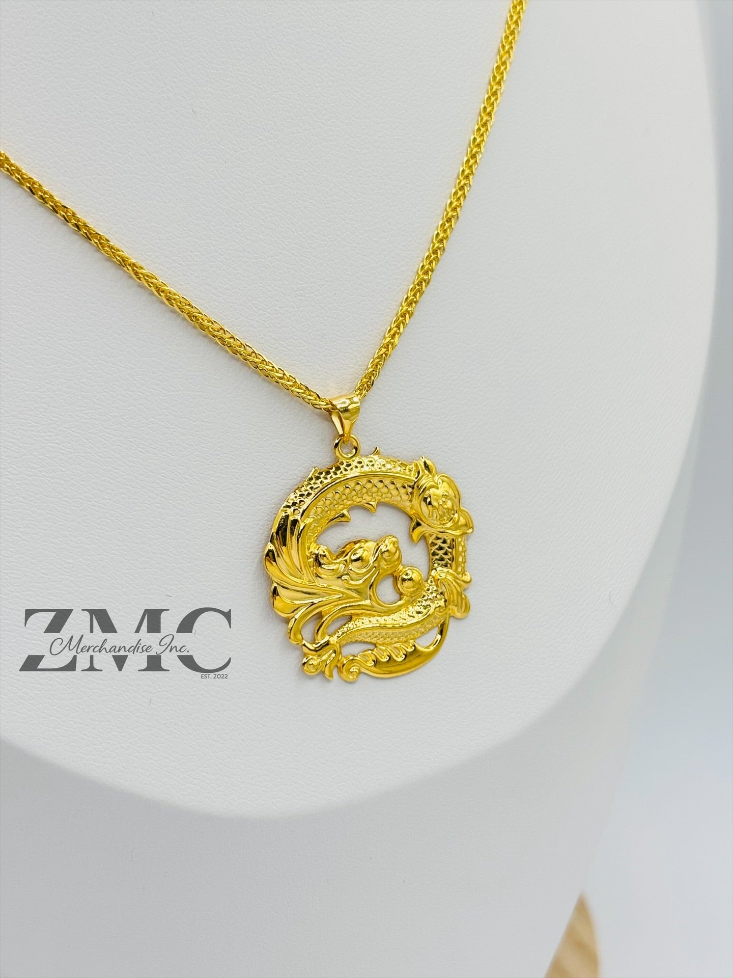 18K Gold Dragon Necklace