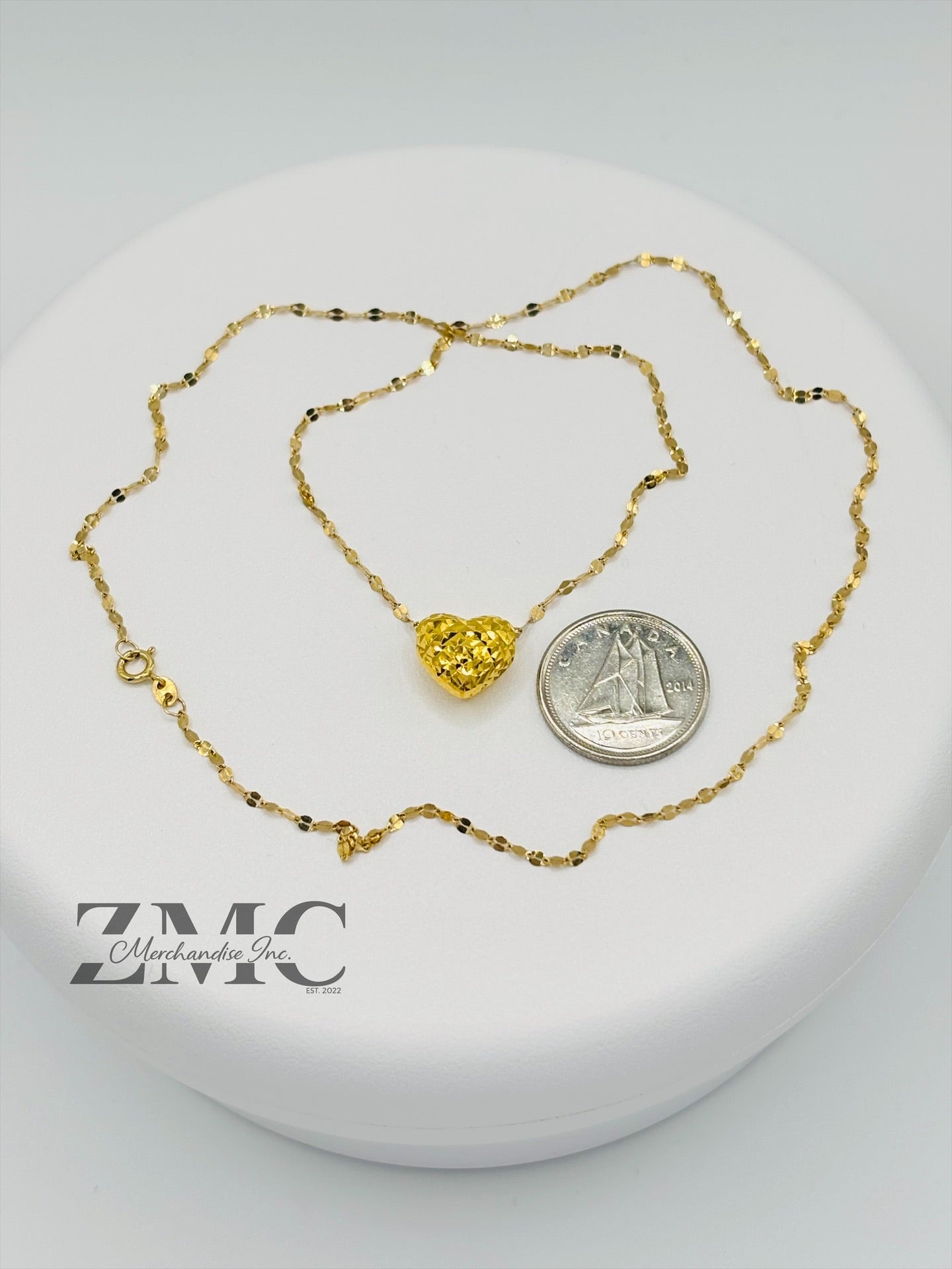 18K Gold Heart Dancing Necklace