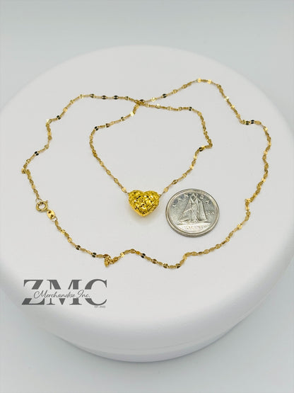 18K Gold Heart Dancing Necklace