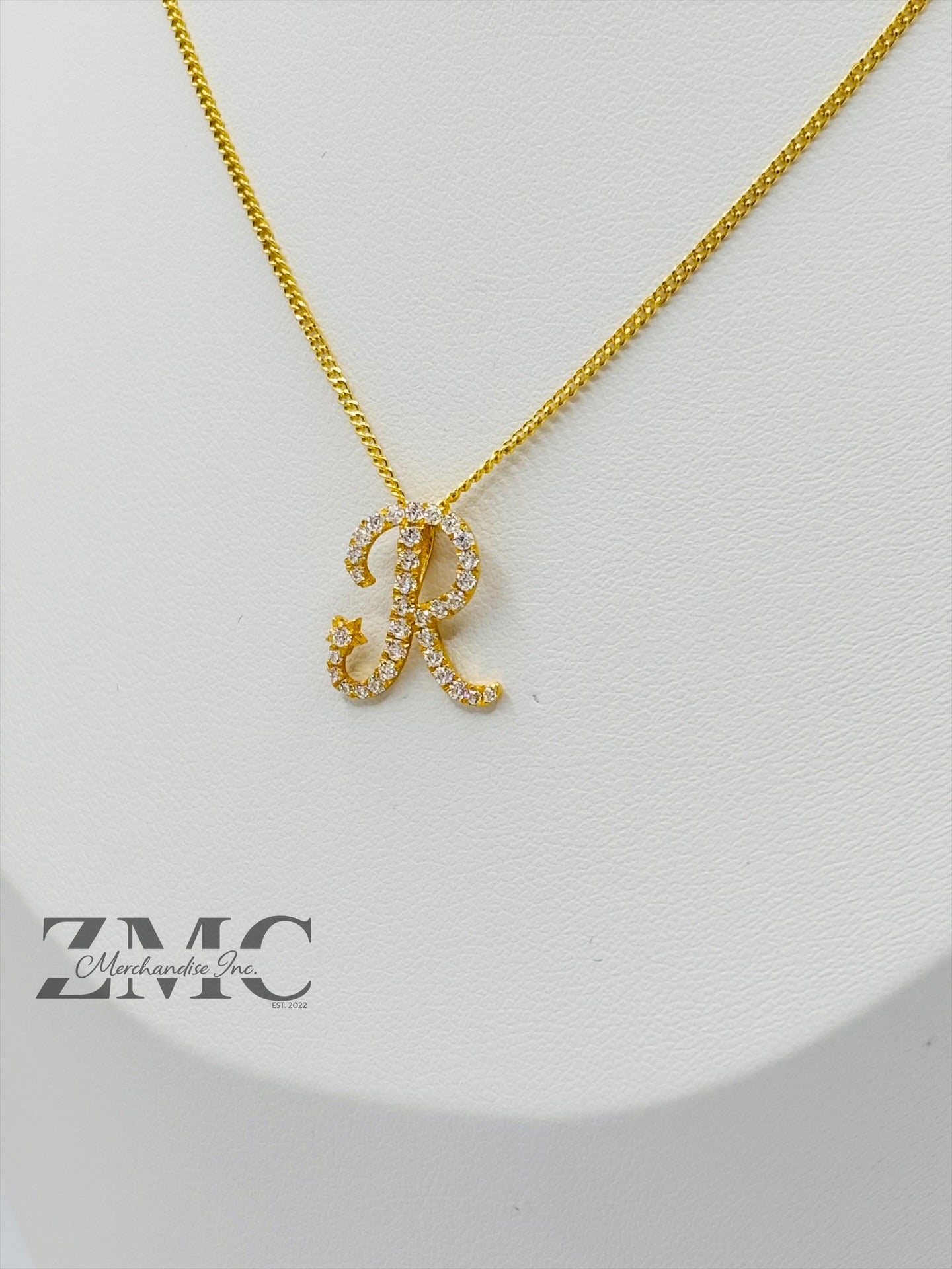 18K Gold Initial R Necklace