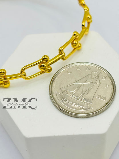 18K Gold Hardware Bangle Bracelet