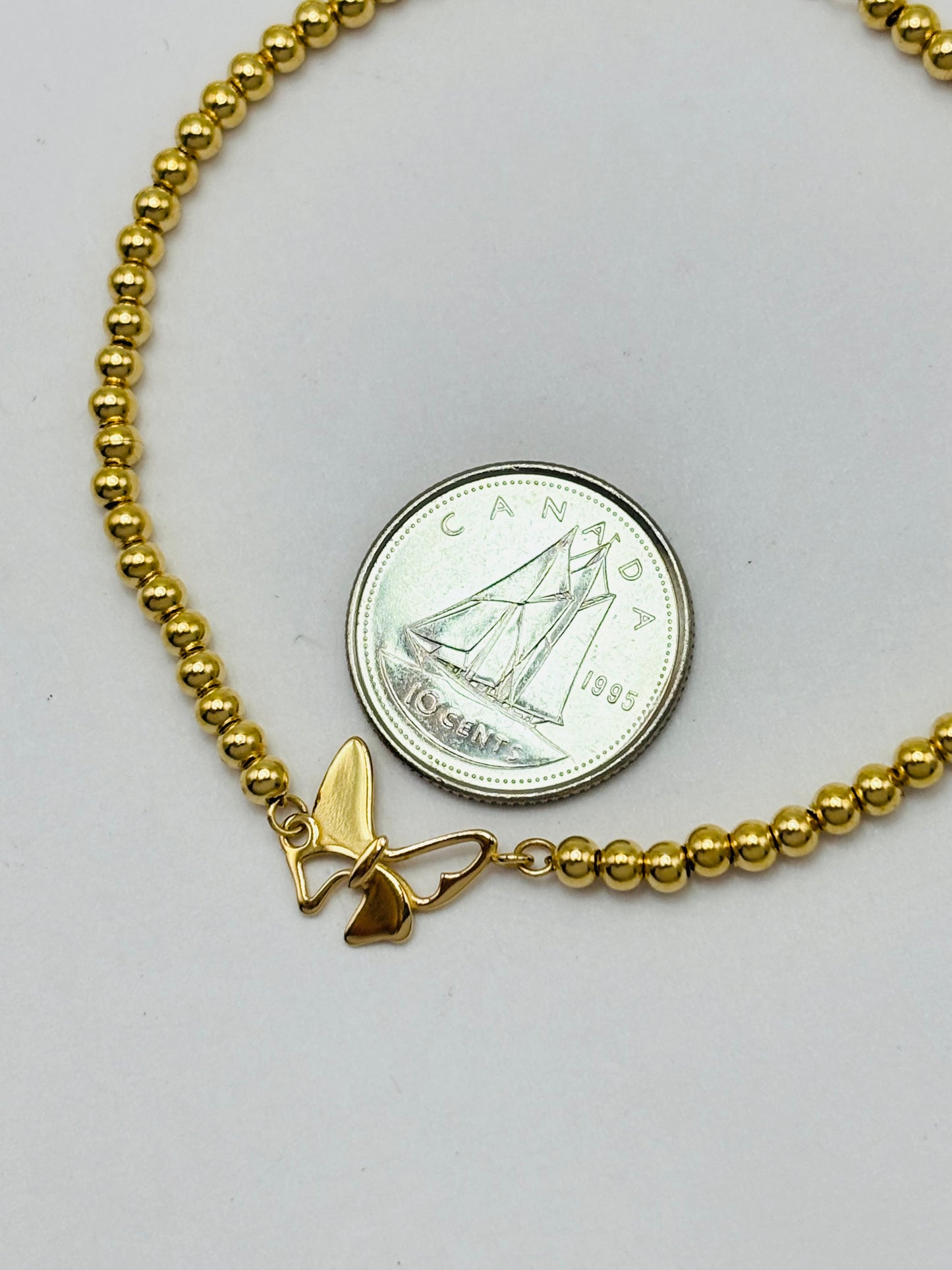 18K Gold Butterfly Bubble Bracelet