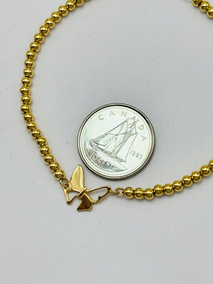 18K Gold Butterfly Bubble Bracelet
