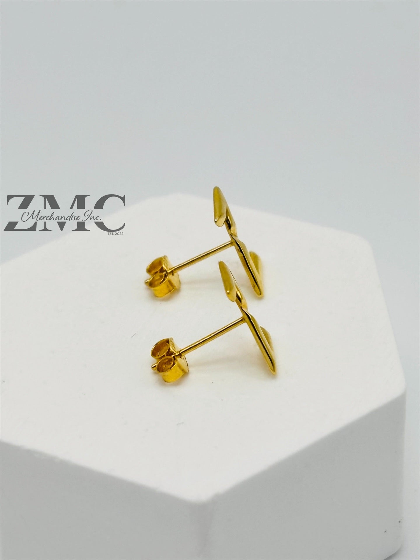 18K Gold Z Earrings