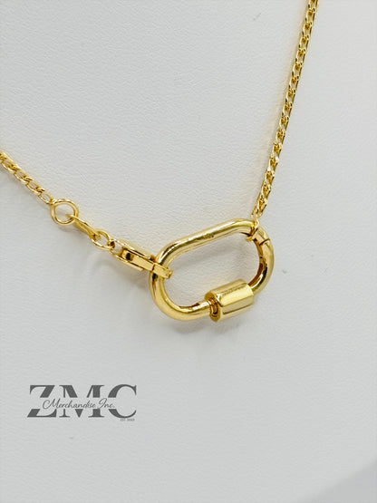 18K Gold Carabiner Necklace