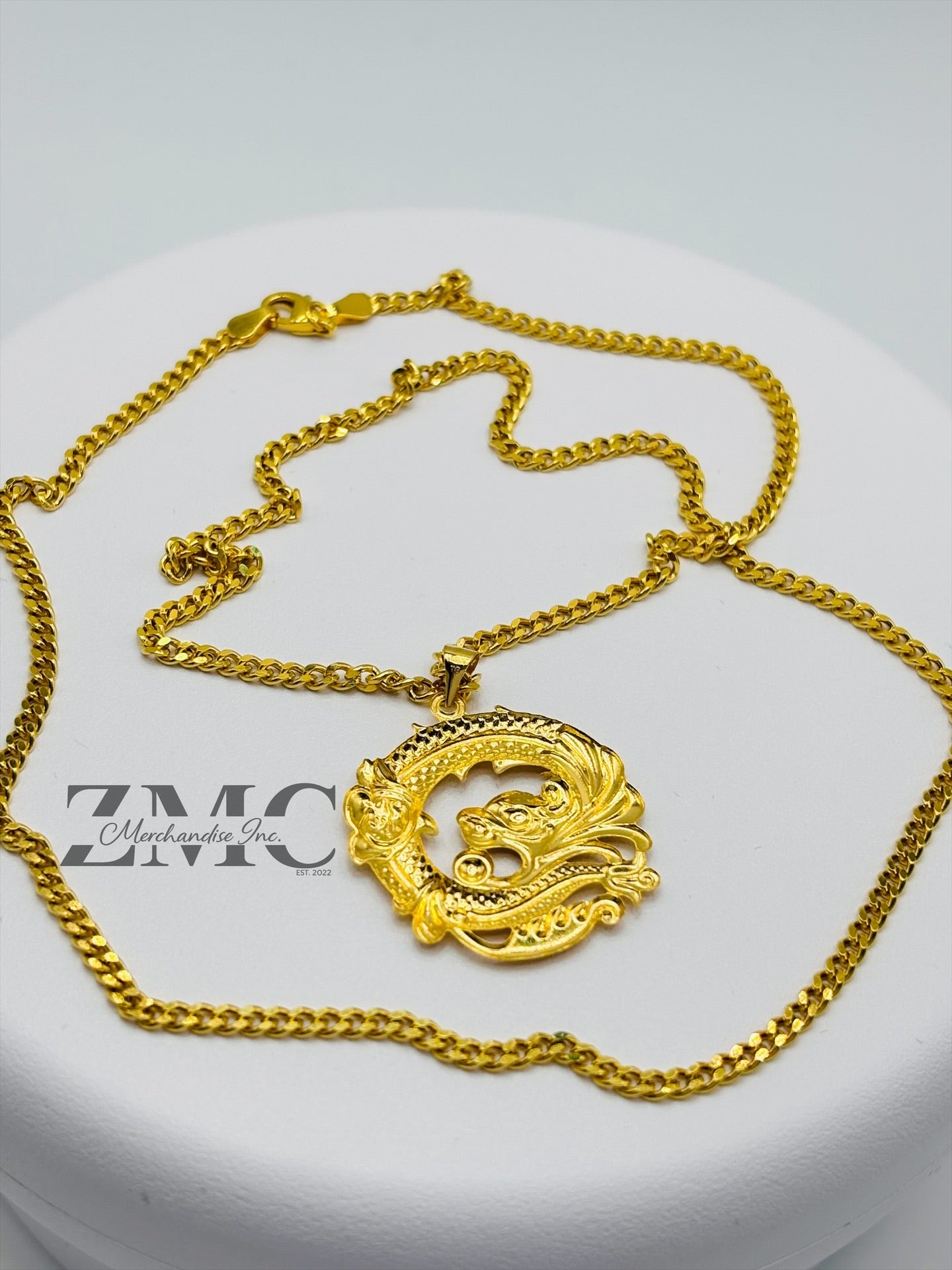 18K Gold Dragon Necklace