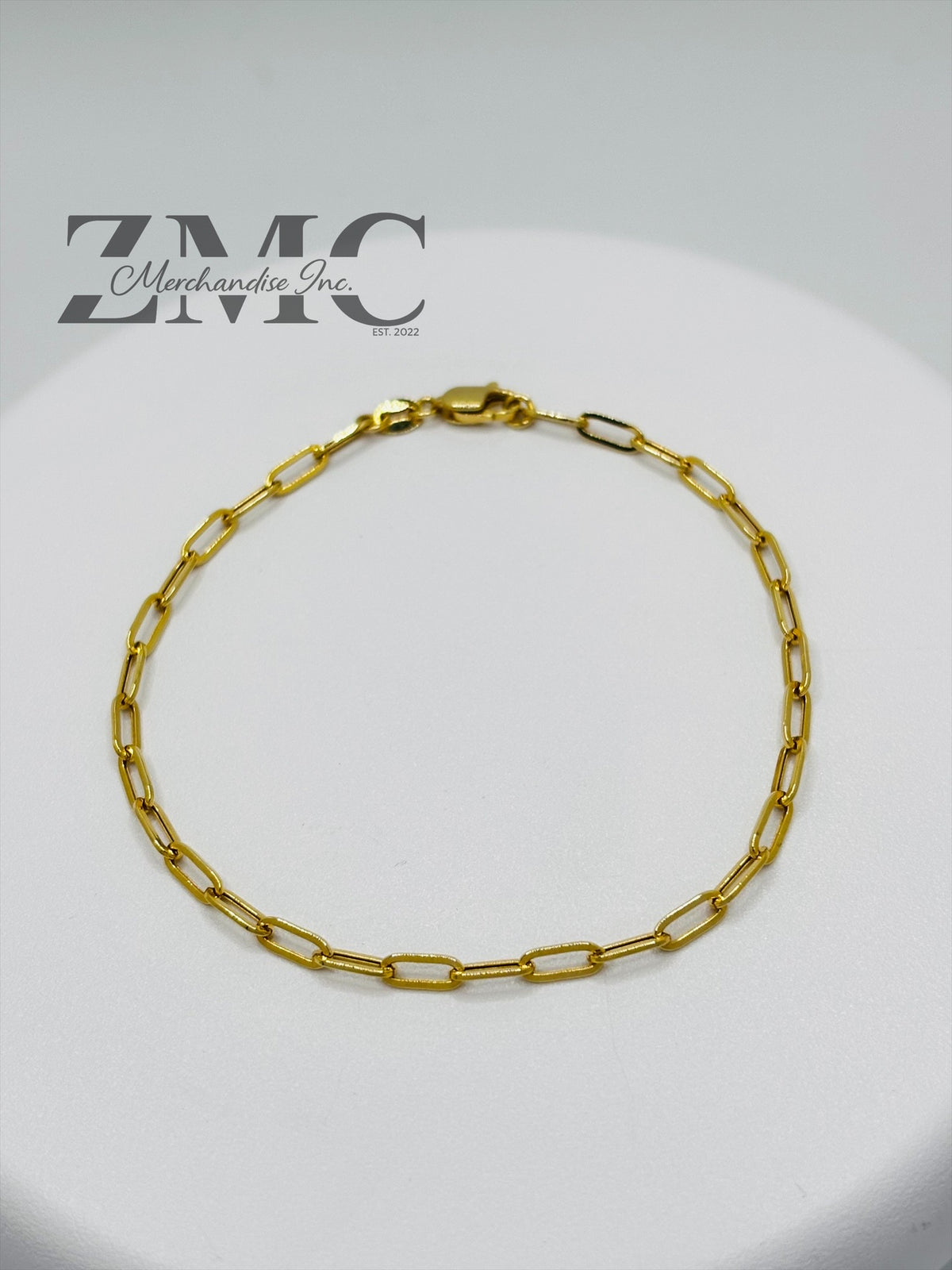18K Gold Mini Paperclip Bracelet
