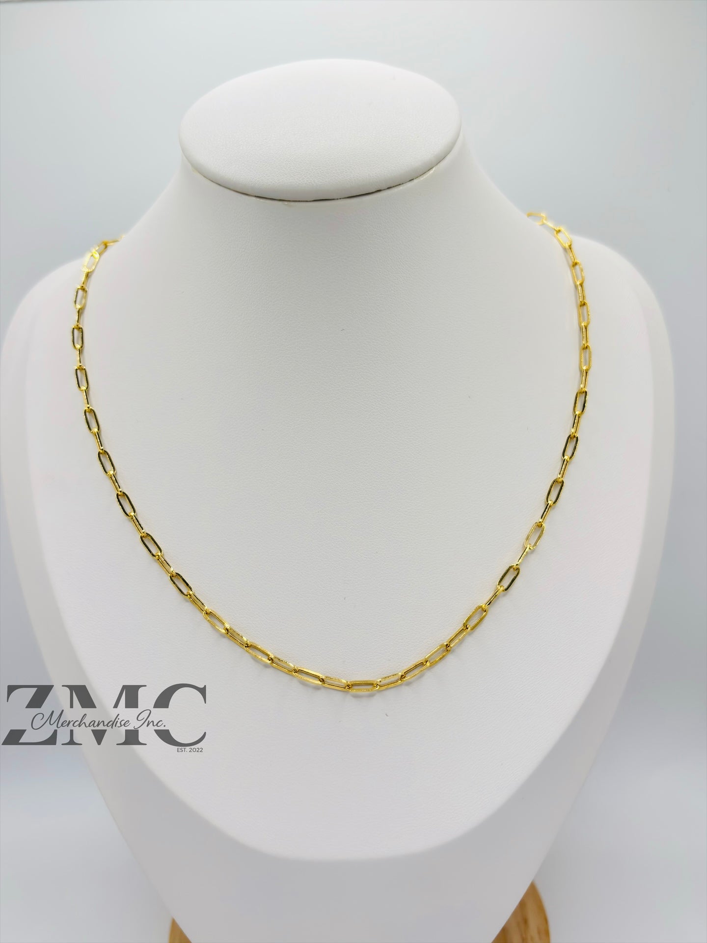 18K Gold Paperclip Chain  7 mm Link