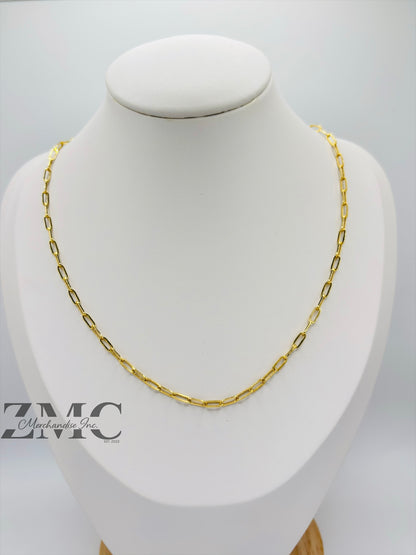 18K Gold Paperclip Chain  7 mm Link