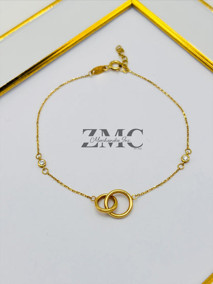 18K Gold Double Circle Bracelet