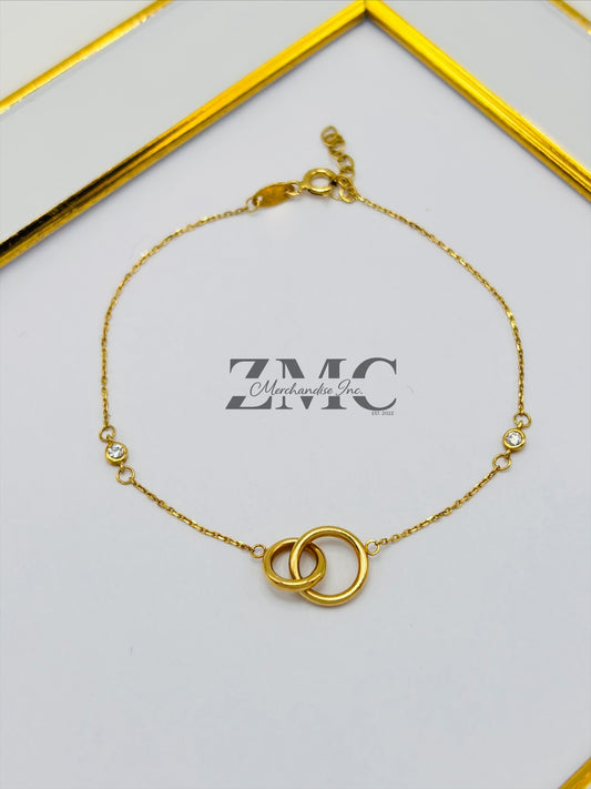 18K Gold Double Circle Bracelet