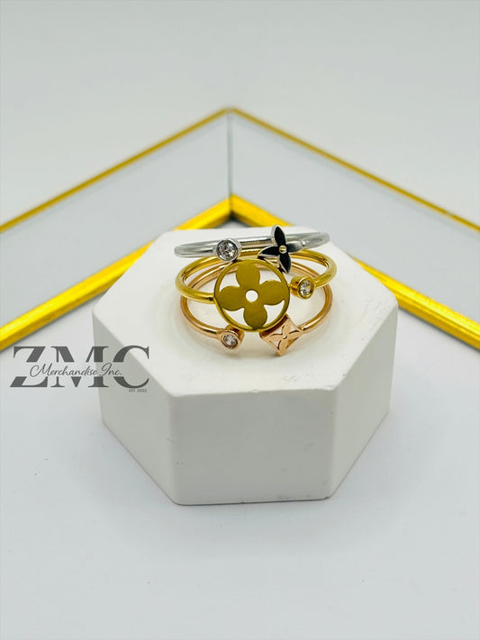 18K Gold Tri-Color Power Ring (Comfort Fit)