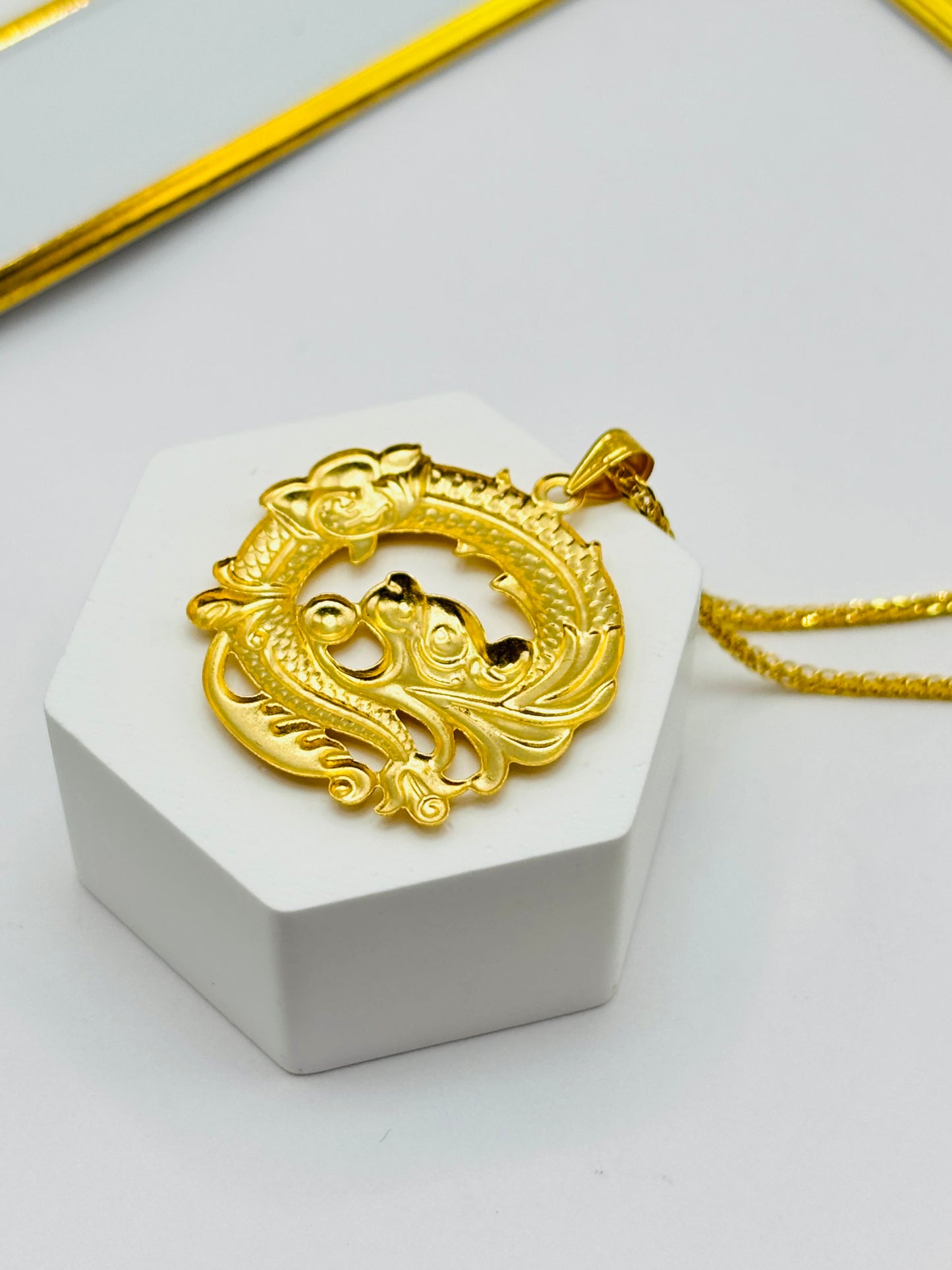 18K Gold Dragon Necklace