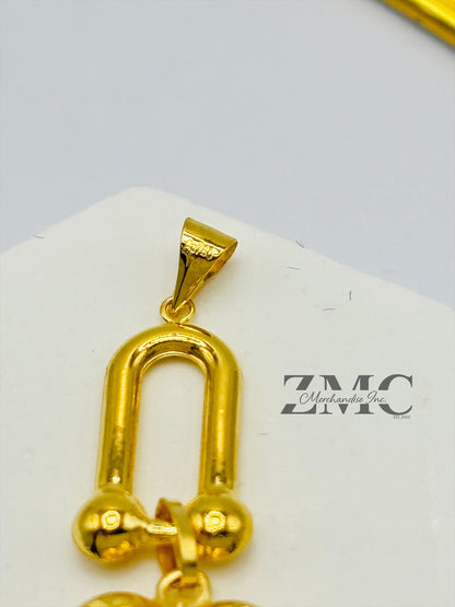 18K Gold Heart Hardware Pendant