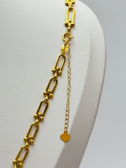 18K Gold Flat Hardware Adjustable Necklace