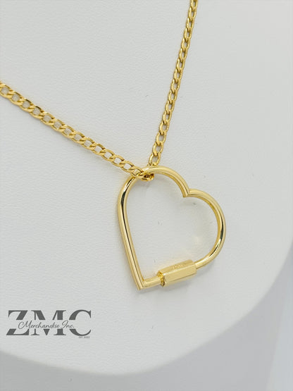 18K Gold Big Heart Necklace