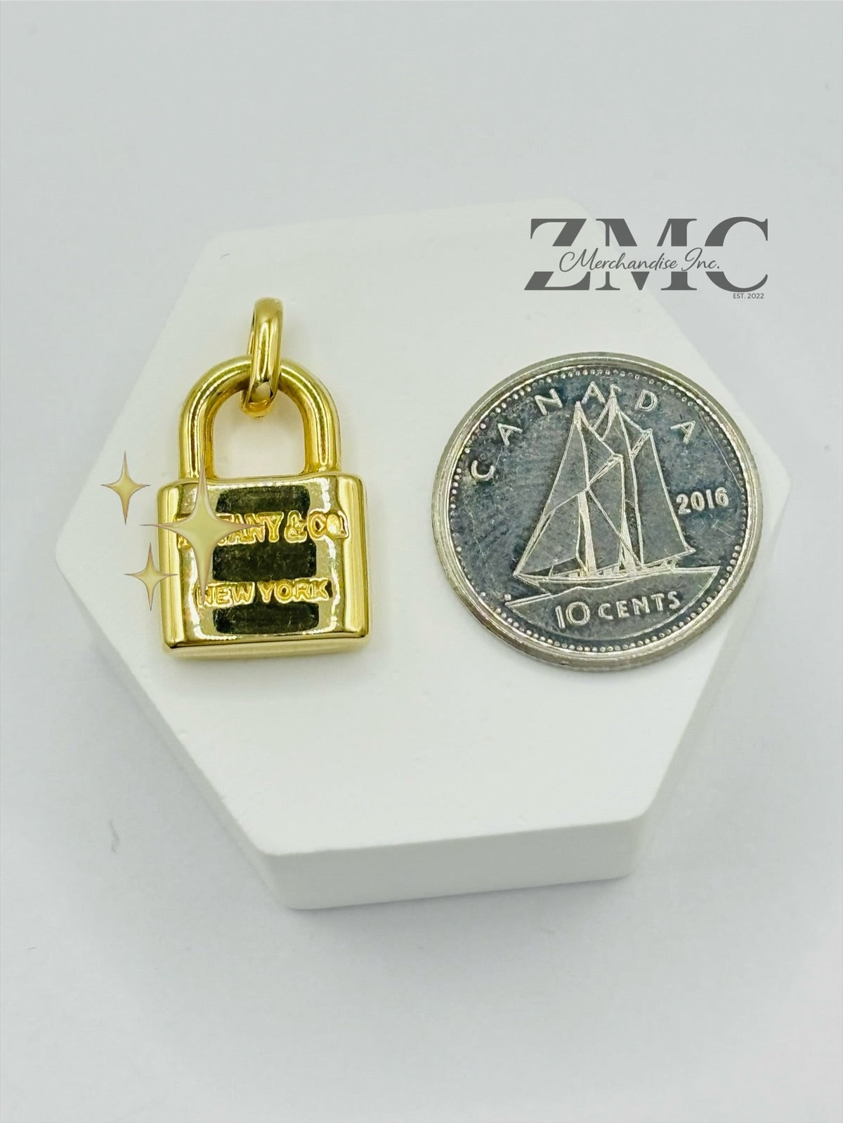 K18 Japan Gold Pad lock Pendant