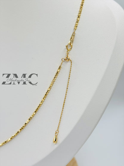18K Gold C Earrings and Necklace Set