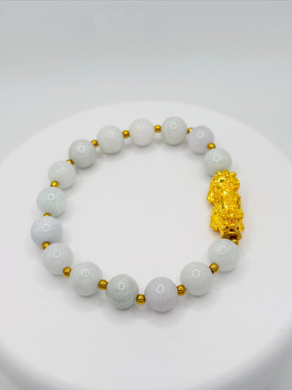18K Gold Lucky Piyao/ Pi Xiu Jade Bracelet( Hollow Empty Inside) XXL PIYAO