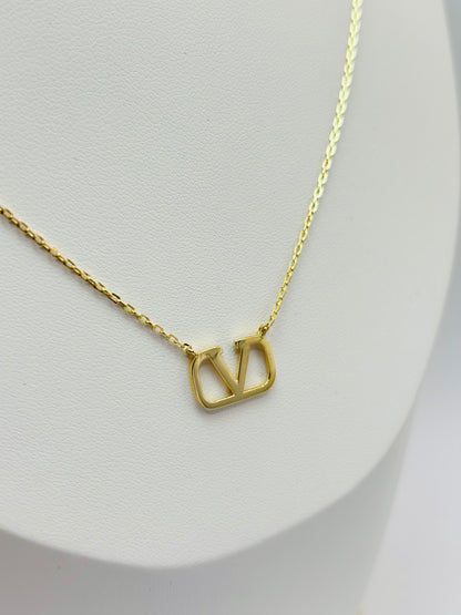 18K Gold V Attached Necklace
