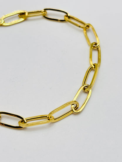 18K Gold Paperclip Chunky Bracelet