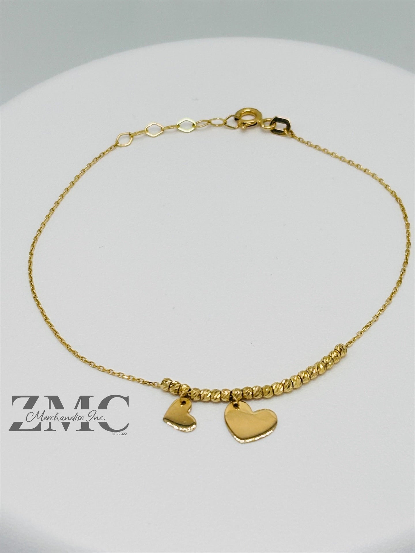 18K Gold Bracelet with Heart Charm