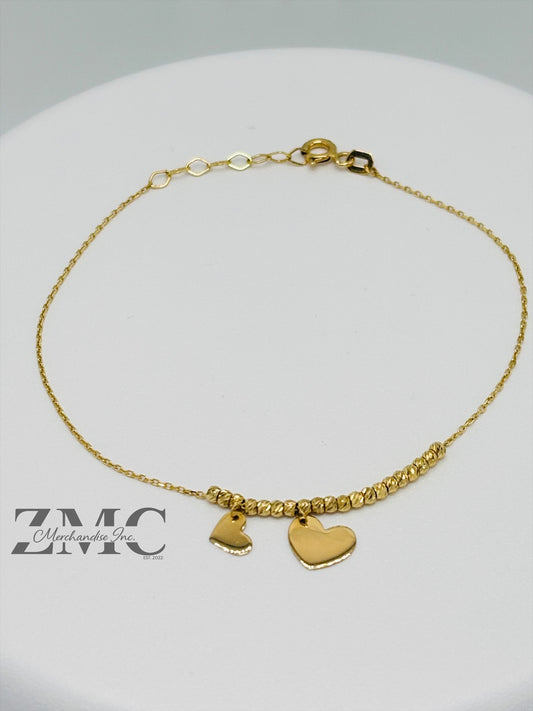 18K Gold Bracelet with Heart Charm
