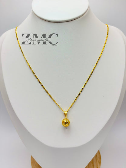 18K Gold Money Catcher Ball Necklace