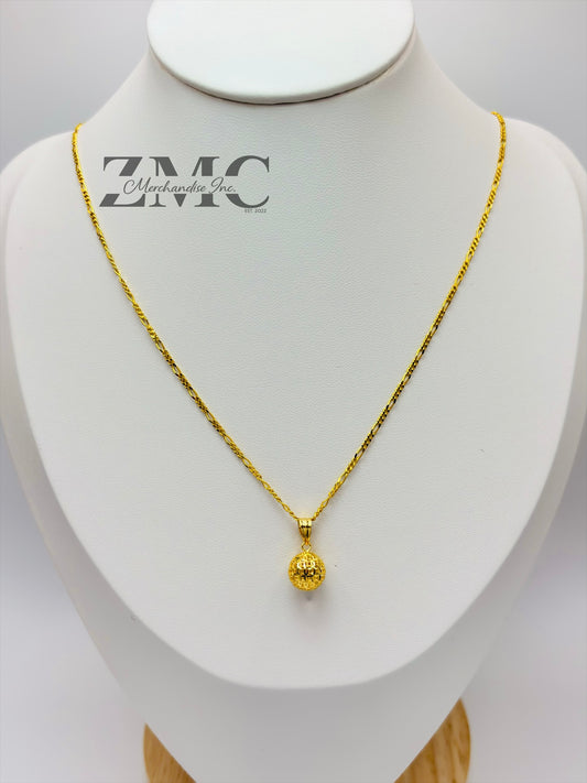18K Gold Money Catcher Ball Necklace