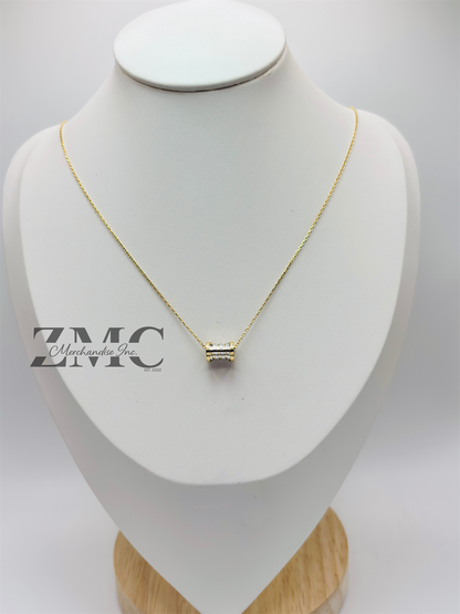 18K Gold Barrel Necklace