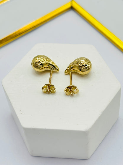 K18 Japan Diamond Cut Teardrop Small Earrings